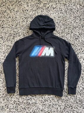 BMW M Series Logo Hoodie Black Pullover Size Medium